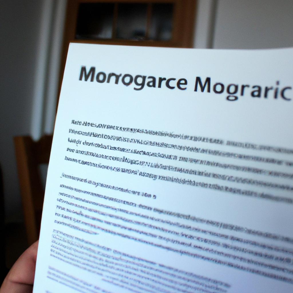 Person holding a mortgage document