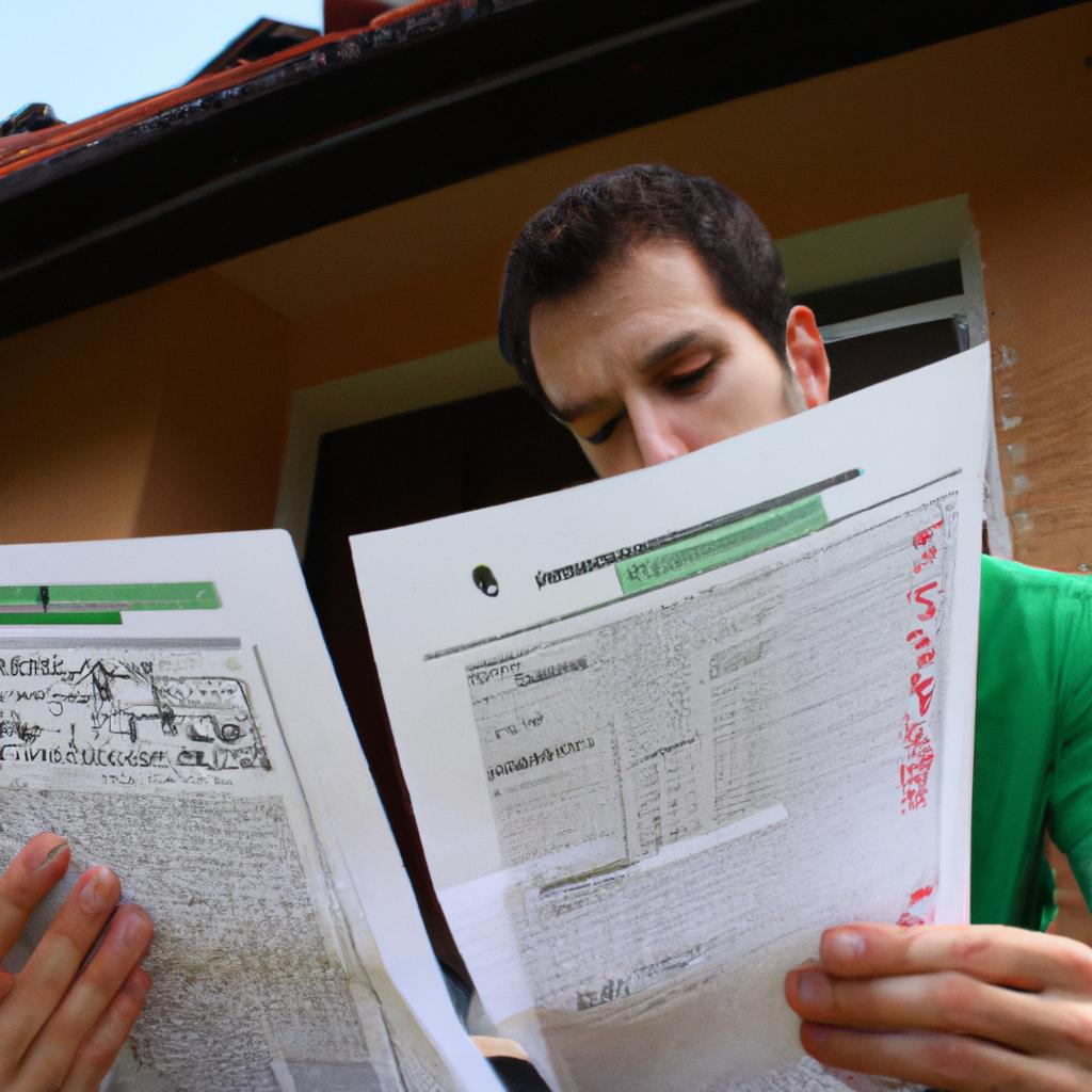 Person reading real estate documents