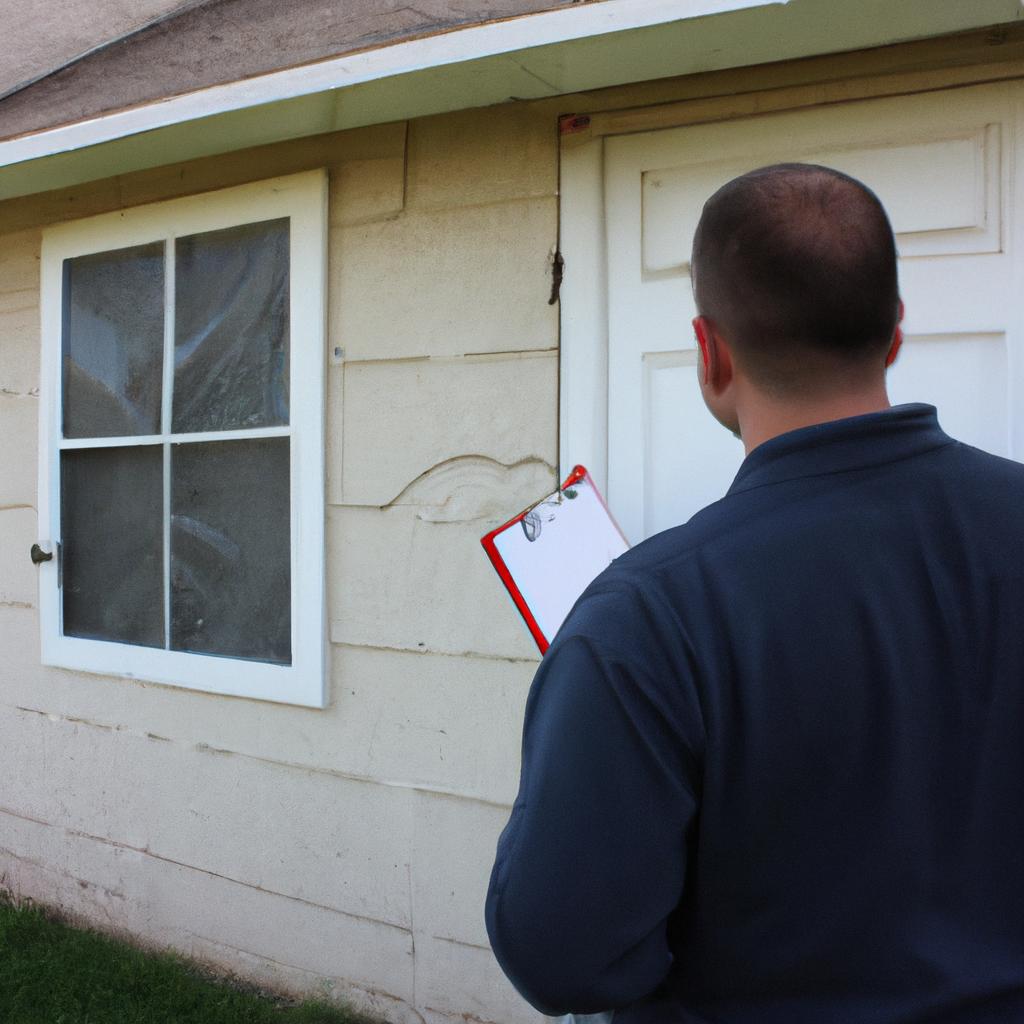 Person inspecting foreclosed properties