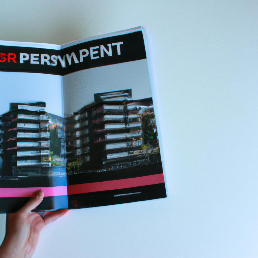 Person holding rental property brochure